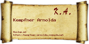 Kempfner Arnolda névjegykártya